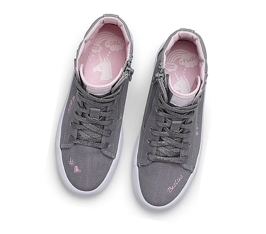 2024 nube blanca Zapatillas Keds Big Kid Double Up High Top Niños Gris – Zapatillas