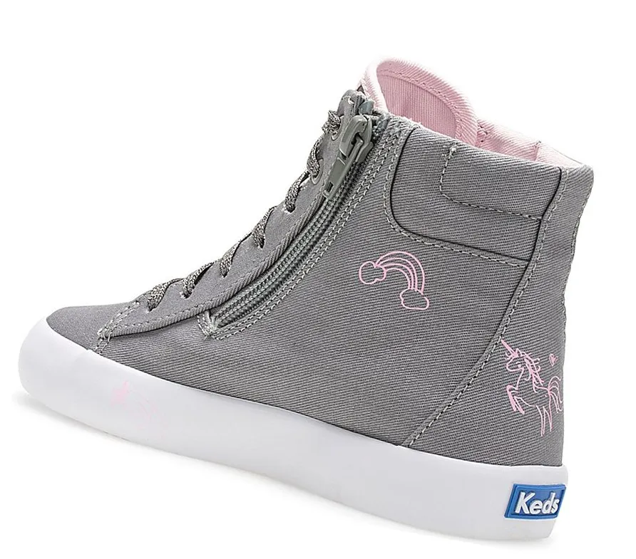 2024 nube blanca Zapatillas Keds Big Kid Double Up High Top Niños Gris – Zapatillas