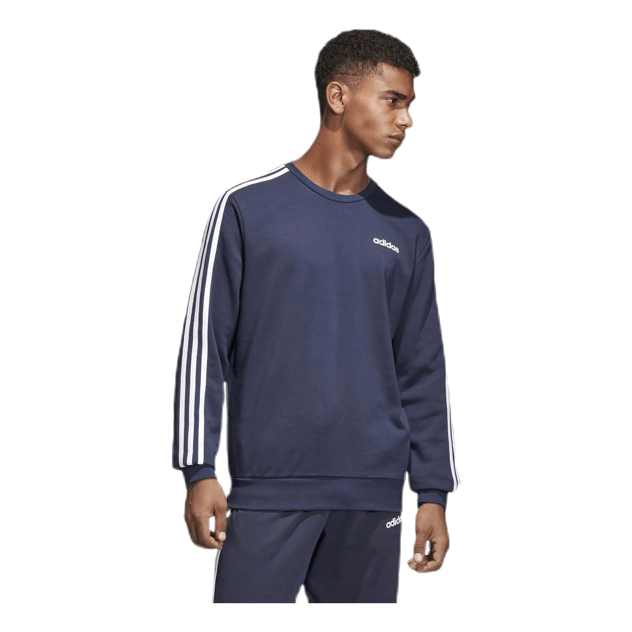 Adidas Essentials 3 Stripes Crewneck French Terry Legend Ink / White