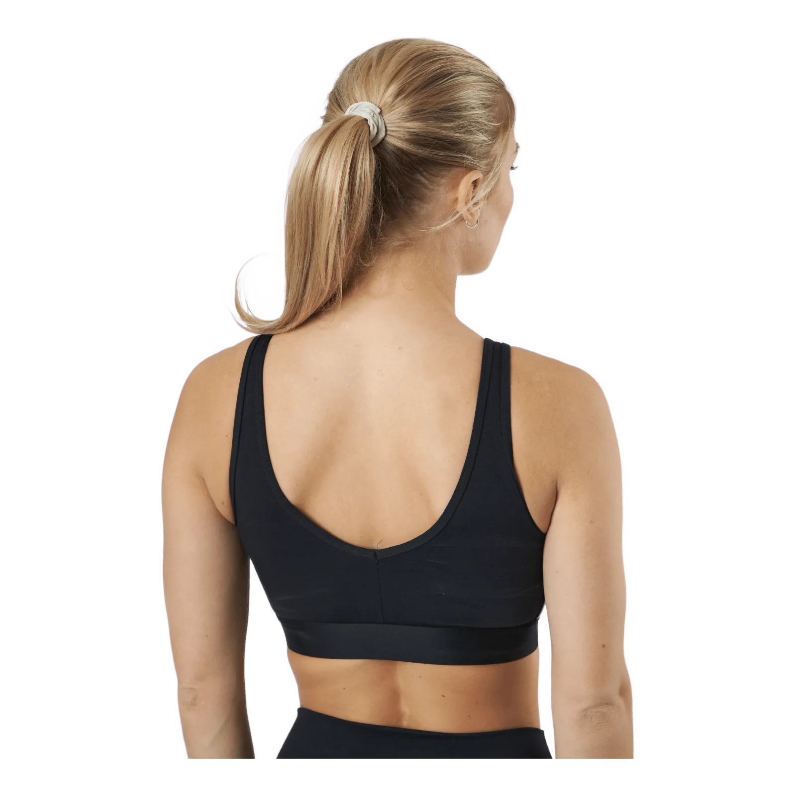 ADIDAS ESSENTIALS 3STRIPES CROP TOP WITH REMOVABLE PADS BLACK / WHITE