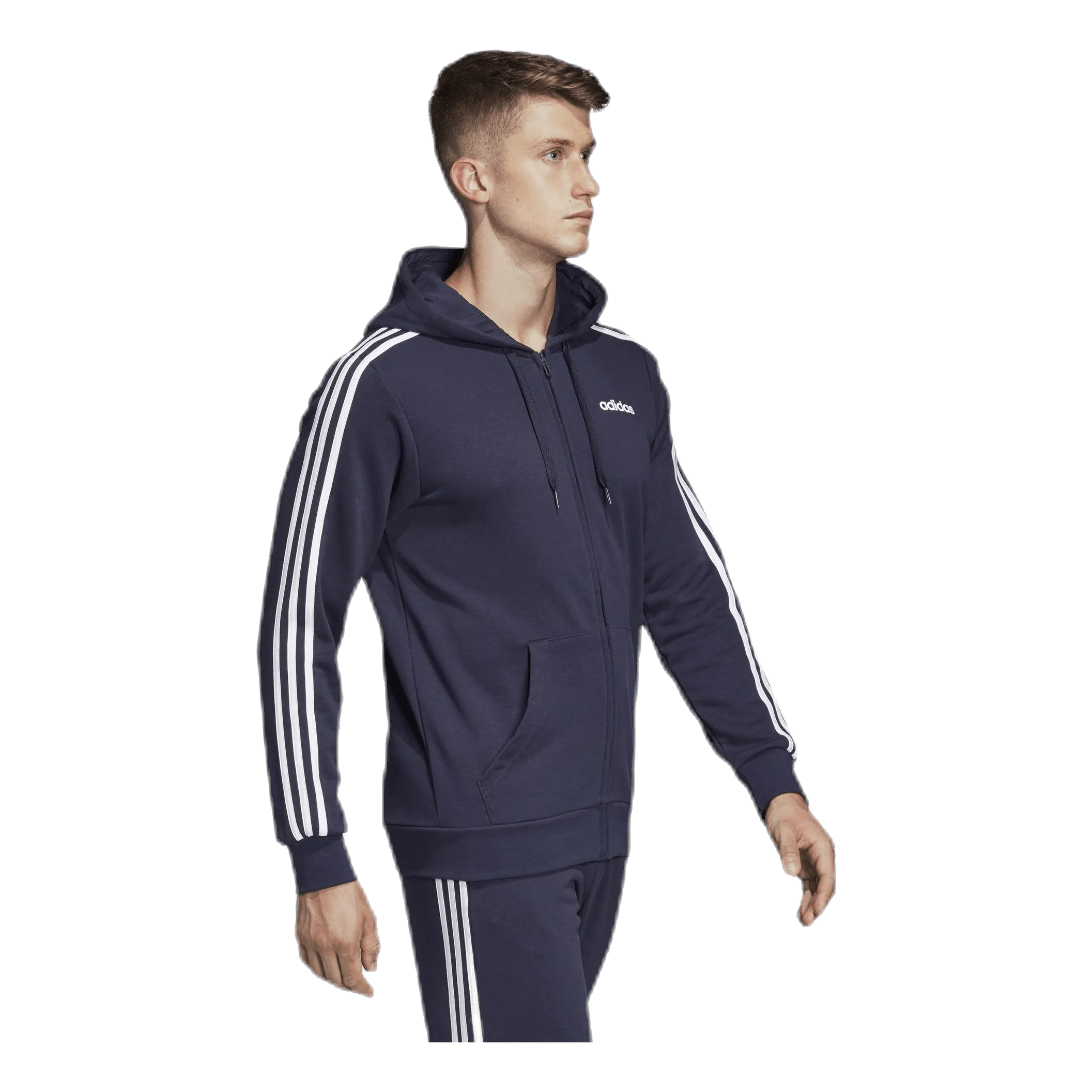 Adidas Essentials 3 Stripes Fullzip French Terry Legend Ink / White