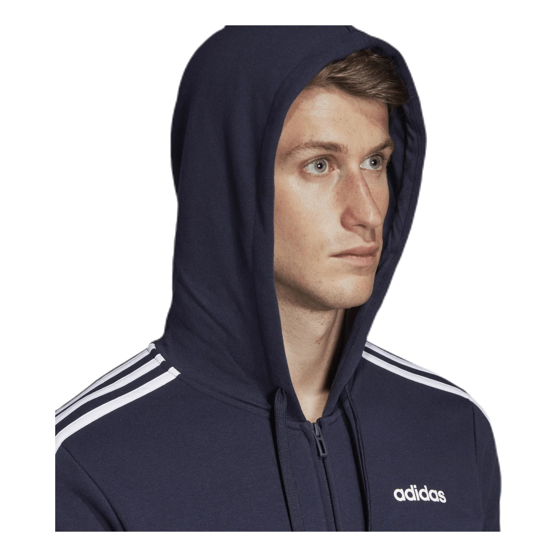 Adidas Essentials 3 Stripes Fullzip French Terry Legend Ink / White