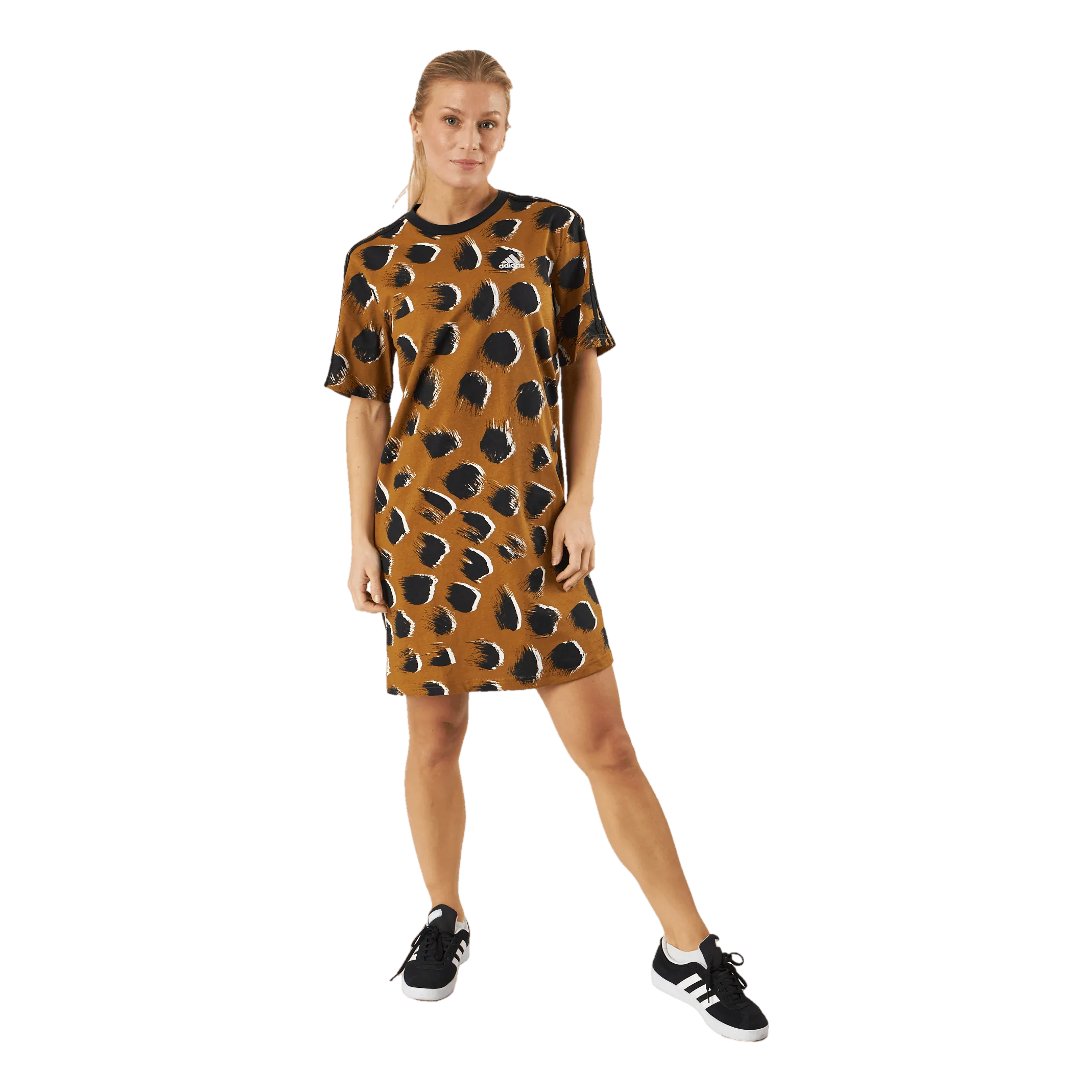 ADIDAS ESSENTIALS 3STRIPES SINGLE JERSEY BOYFRIEND TEE DRESS BROSTR/MULTCO/BLACK