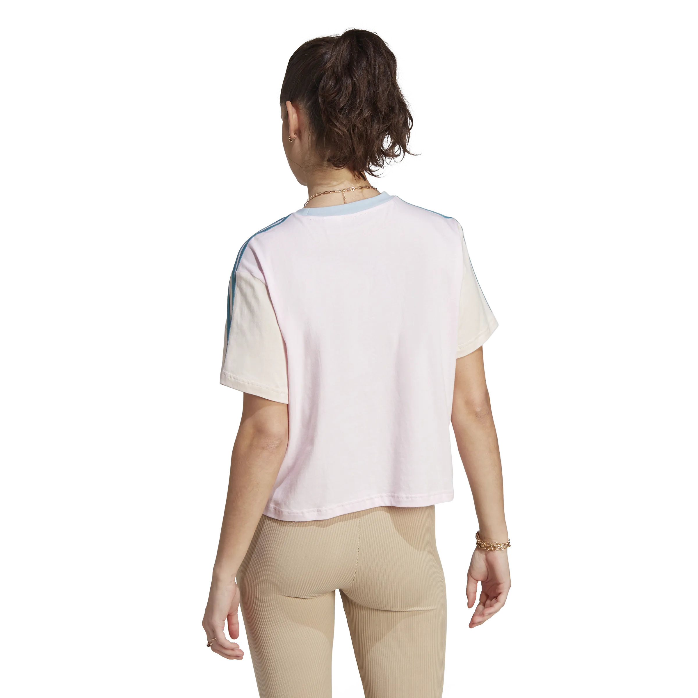 ADIDAS ESSENTIALS 3STRIPES SINGLE JERSEY CROP TOP CLEAR PINK