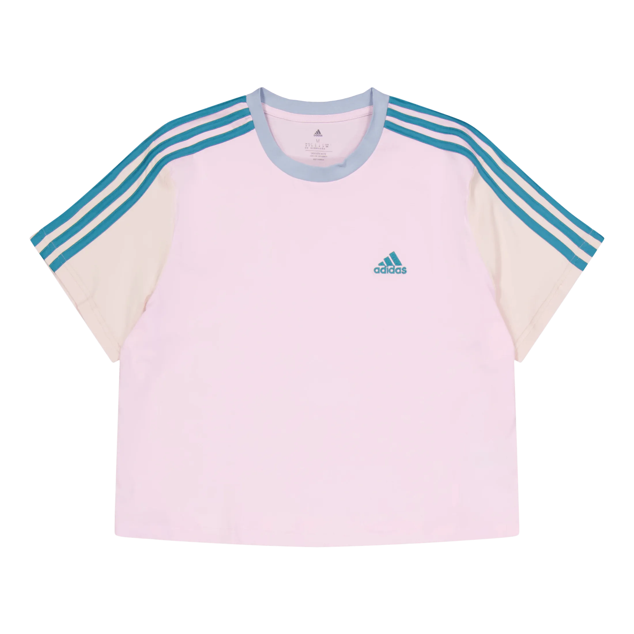 ADIDAS ESSENTIALS 3STRIPES SINGLE JERSEY CROP TOP CLEAR PINK