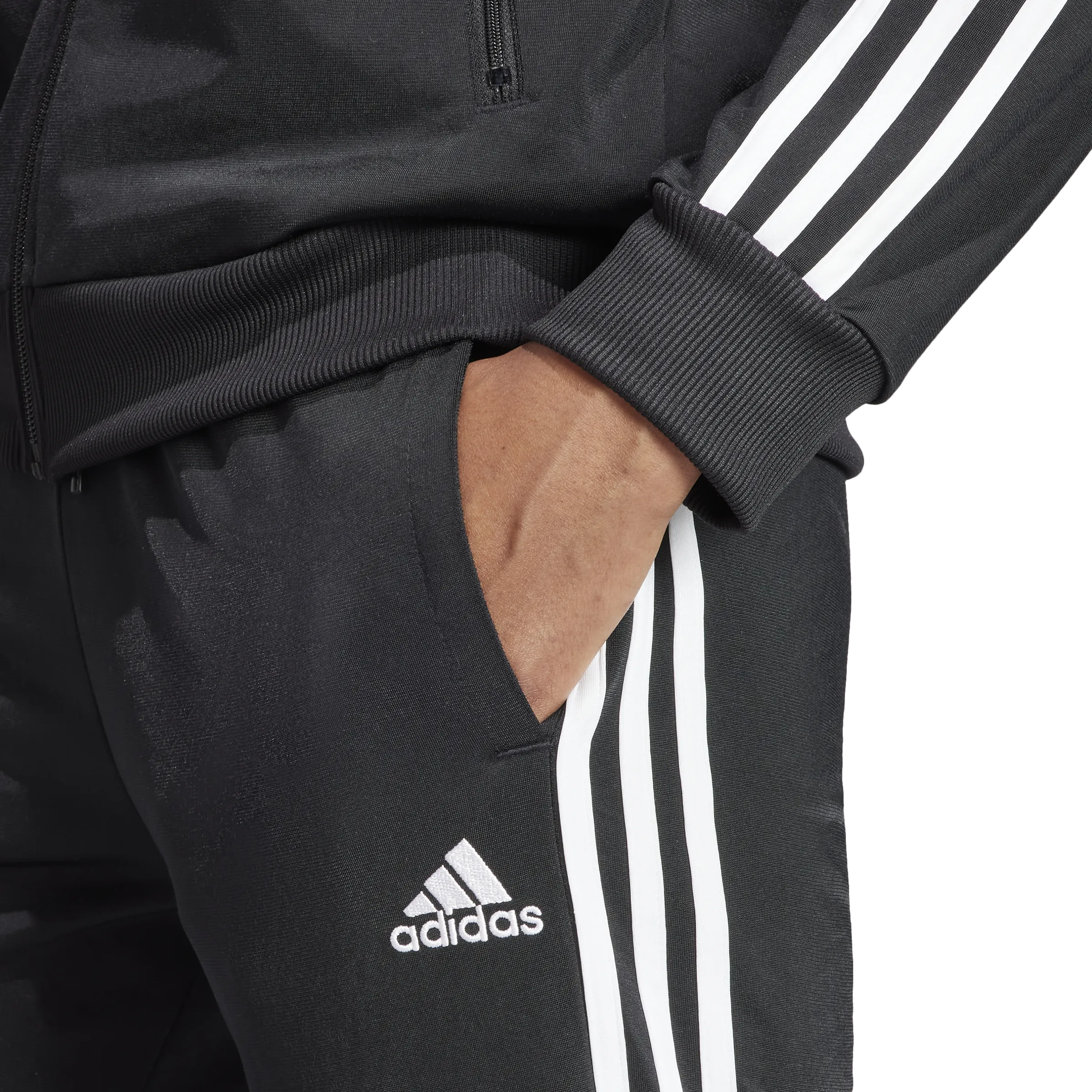 ADIDAS ESSENTIALS 3STRIPES TRACKSUIT BLACK