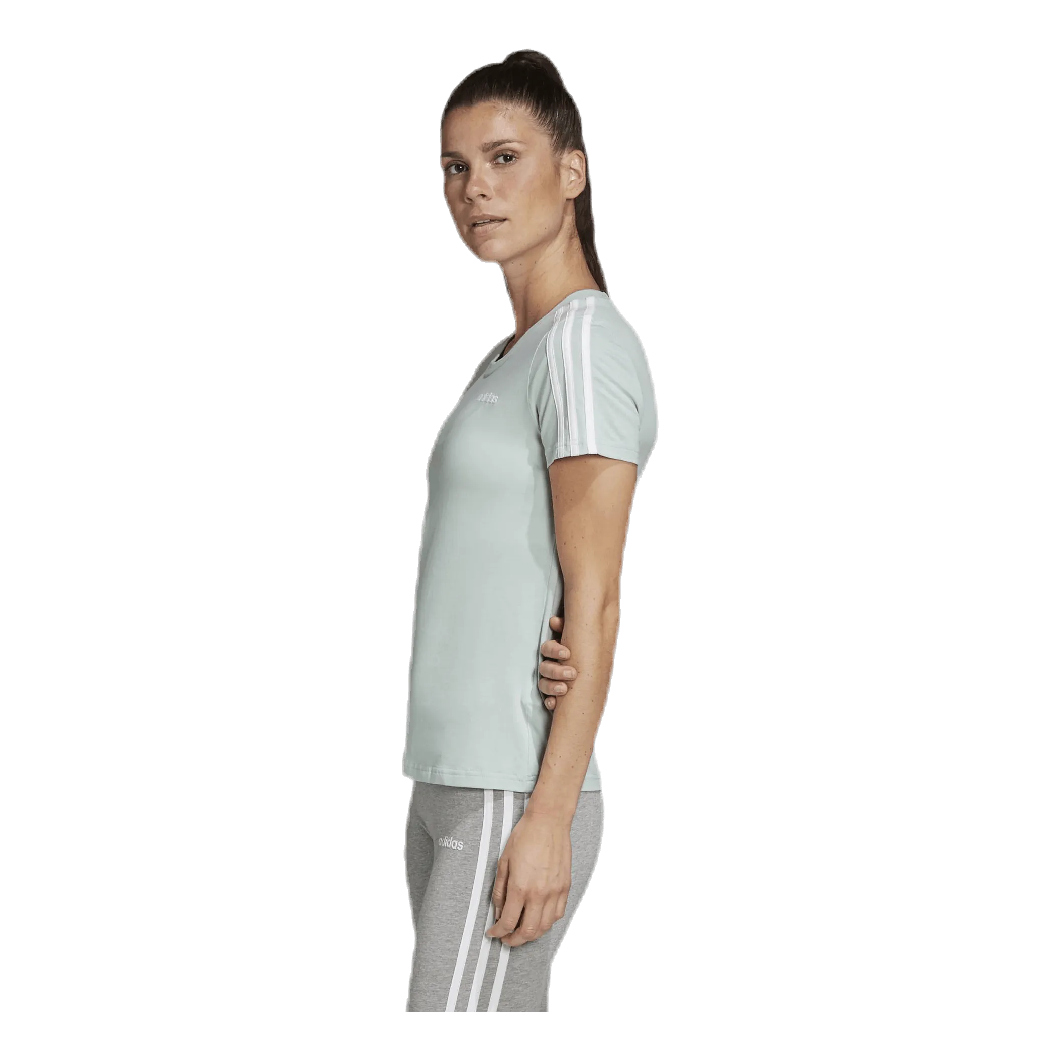Adidas Essentials 3S Slim Tee Green Tint / White