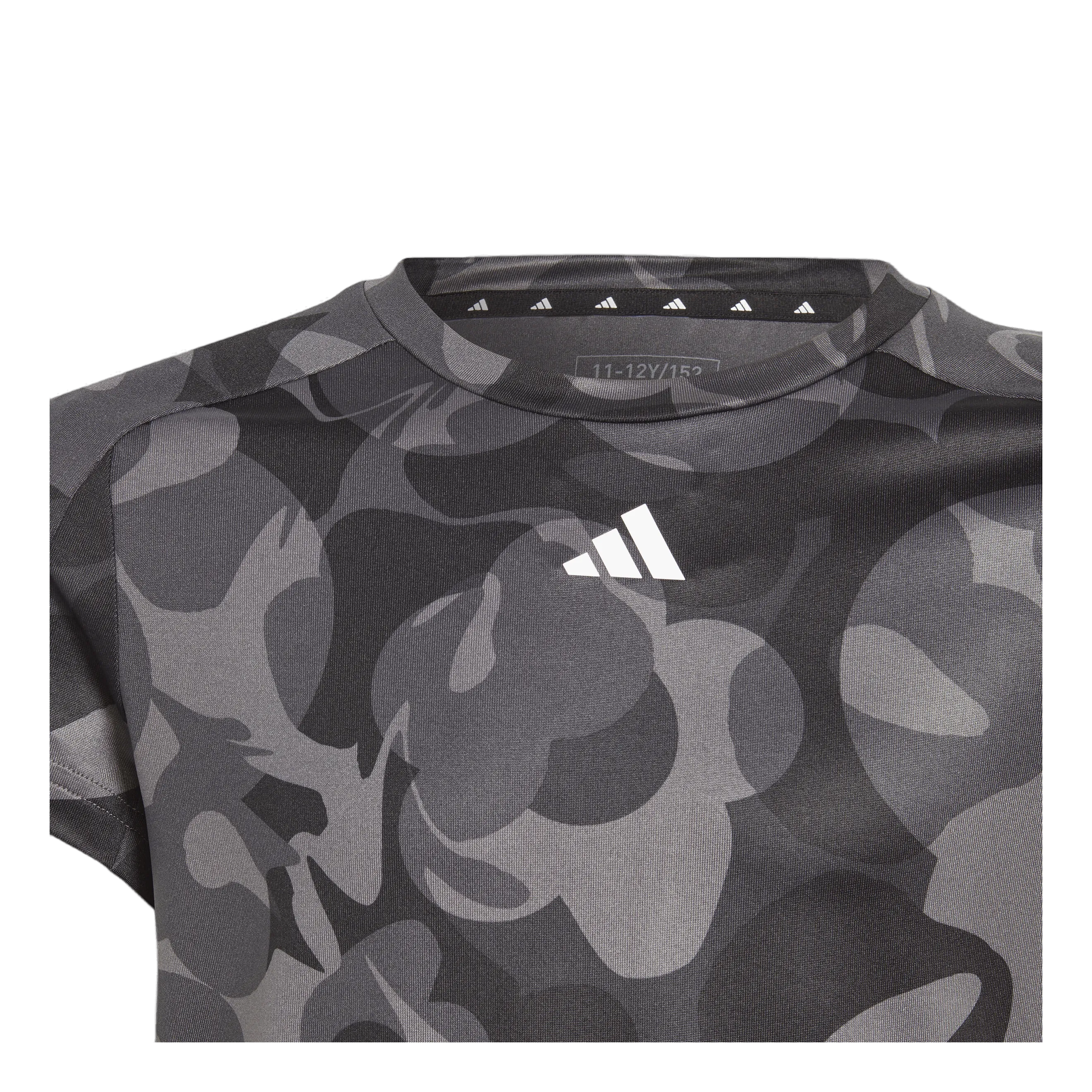 ADIDAS ESSENTIALS AEROREADY SEASONAL PRINT CROP TSHIRT KIDS BLACK