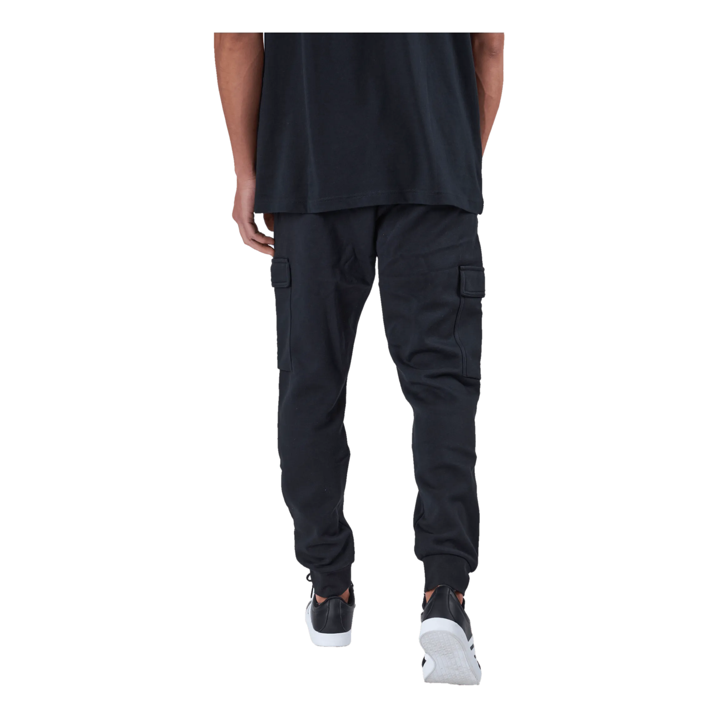 Adidas Essentials Fleece Regular Tapered Cargo Joggers Black