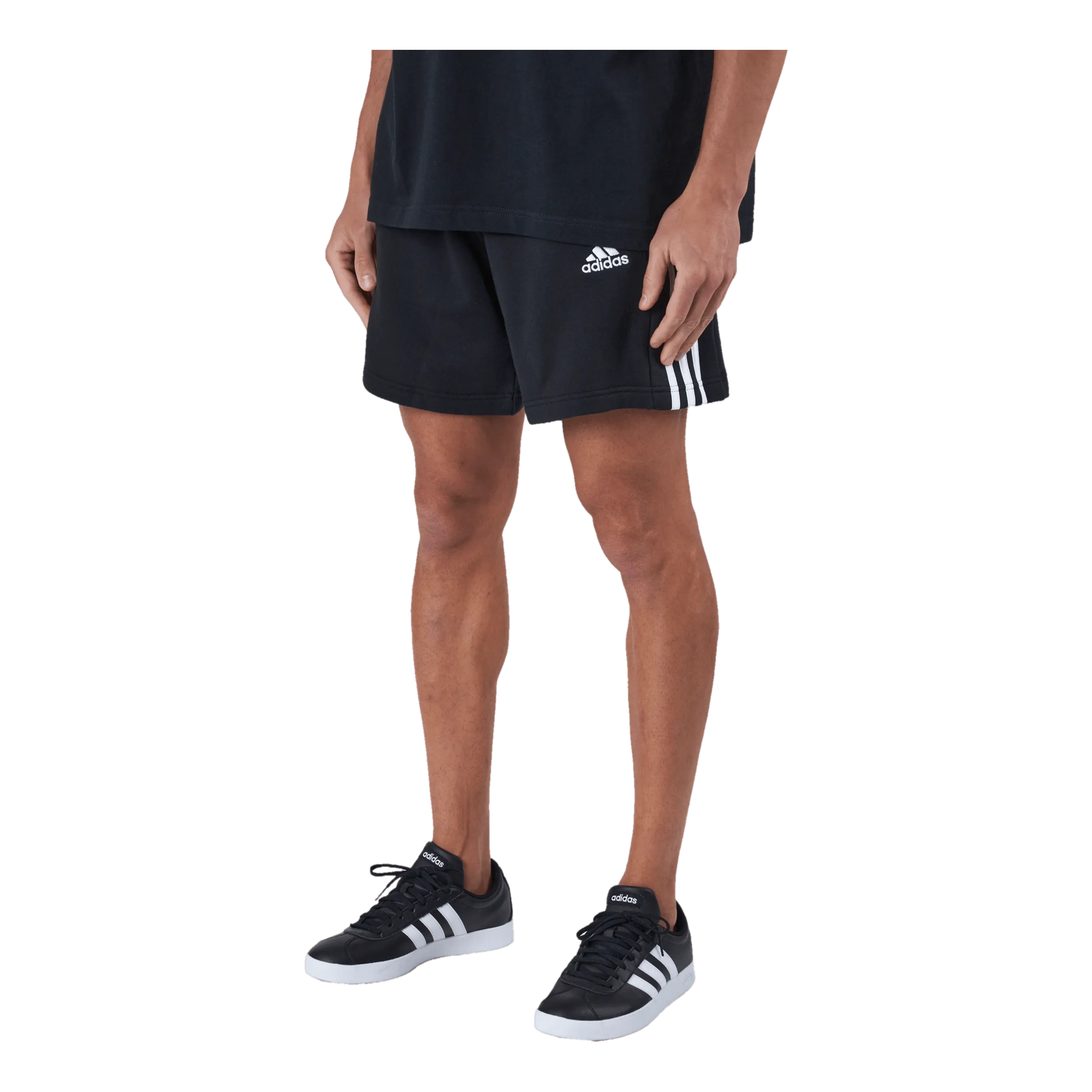 ADIDAS ESSENTIALS FRENCH TERRY 3STRIPES SHORTS BLACK