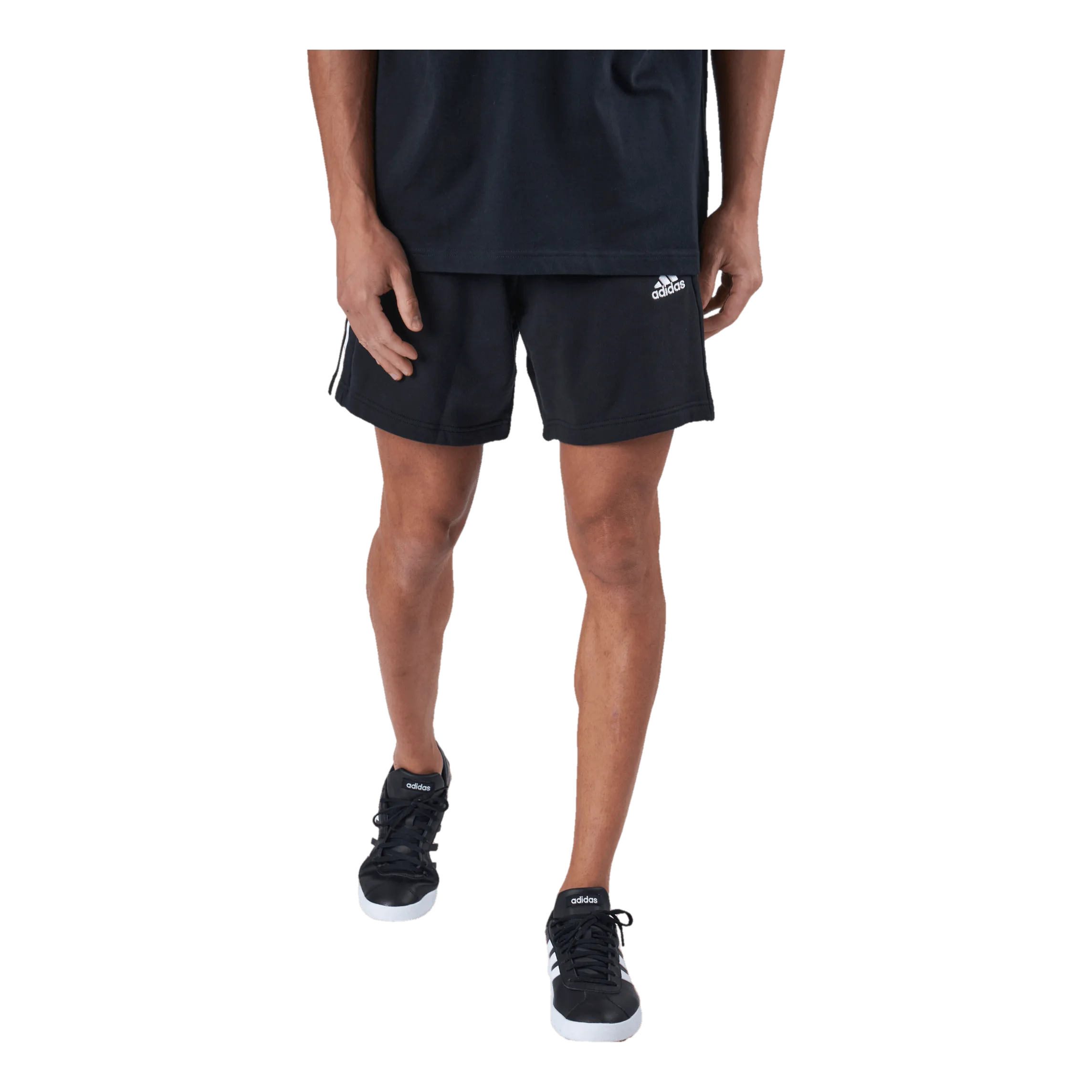ADIDAS ESSENTIALS FRENCH TERRY 3STRIPES SHORTS BLACK