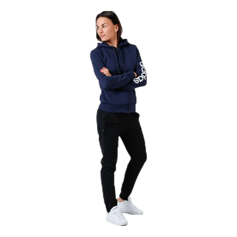 Adidas Essentials Linear Full Zip Hoodie Legend Ink / White