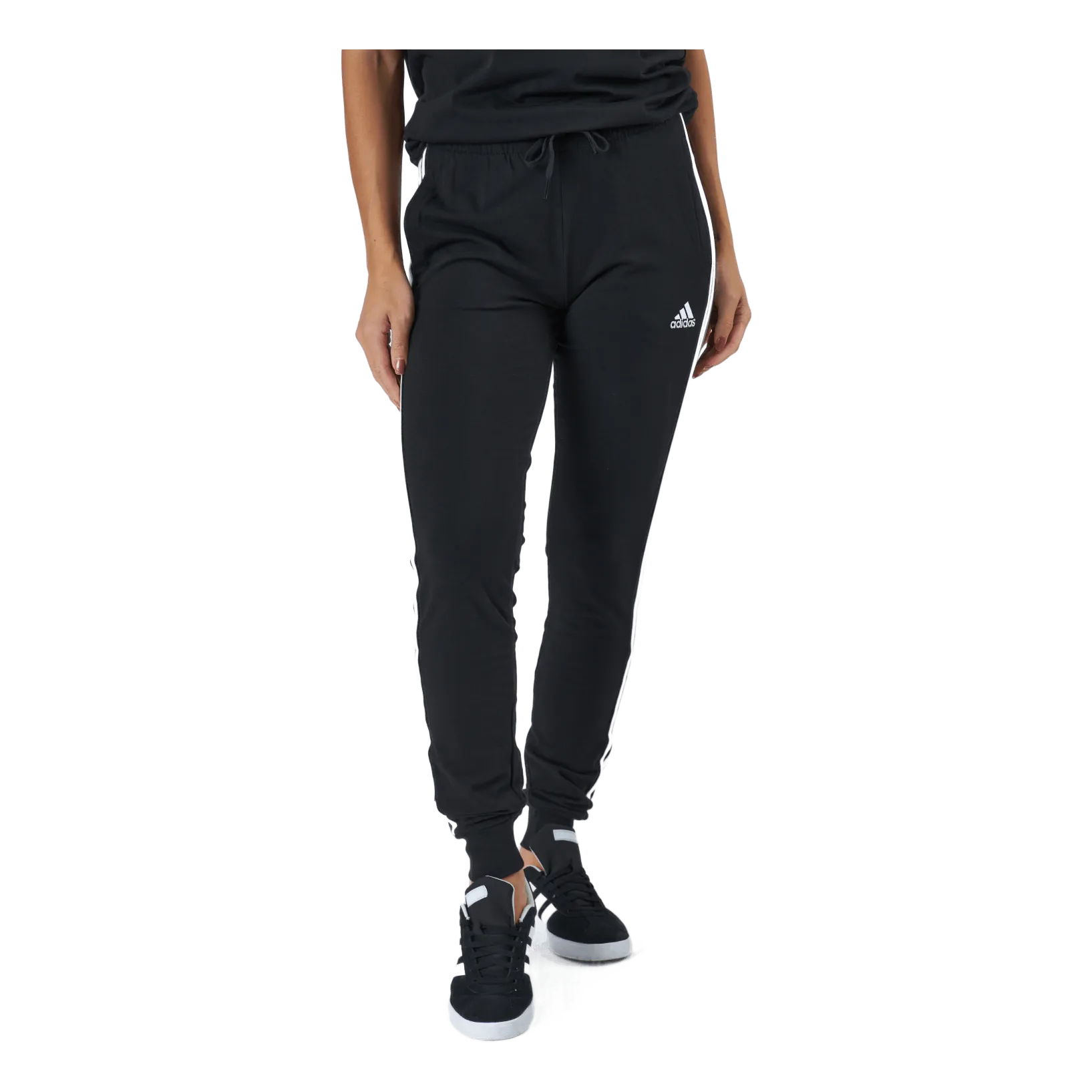 ADIDAS ESSENTIALS SINGLE JERSEY 3STRIPES JOGGERS BLACK