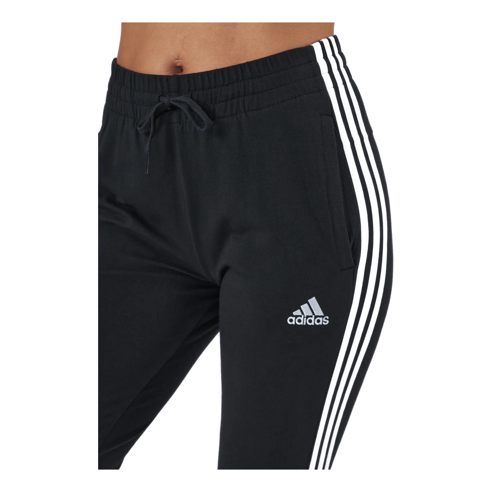 ADIDAS ESSENTIALS SINGLE JERSEY 3STRIPES JOGGERS BLACK