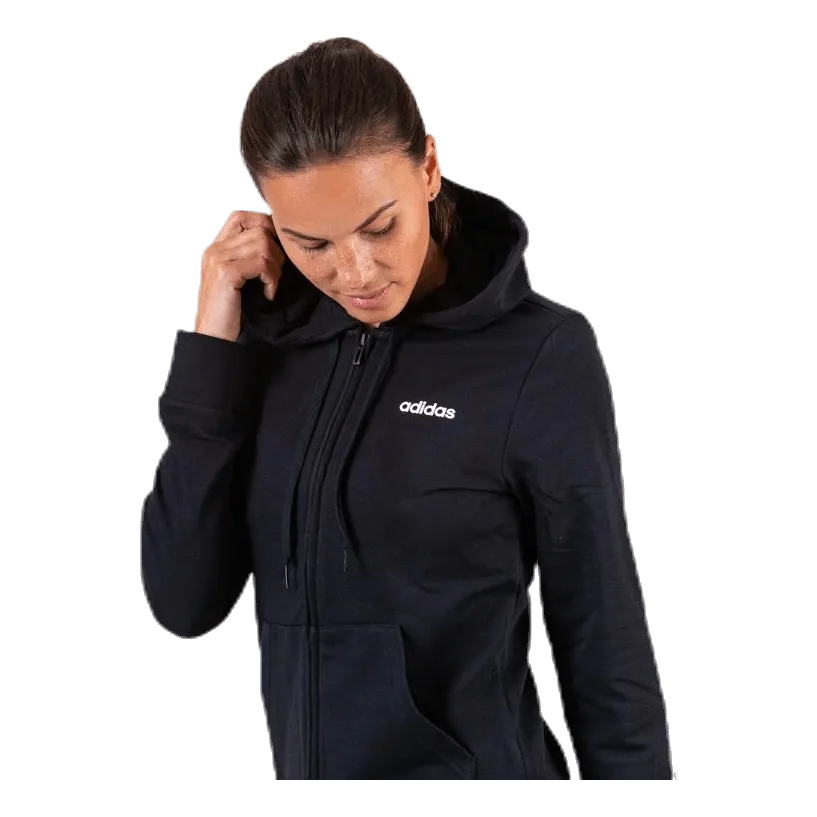 Adidas Essentials Solid Full Zip Hoodie Black / White