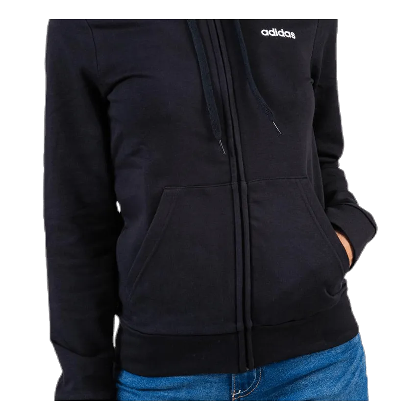 Adidas Essentials Solid Full Zip Hoodie Black / White