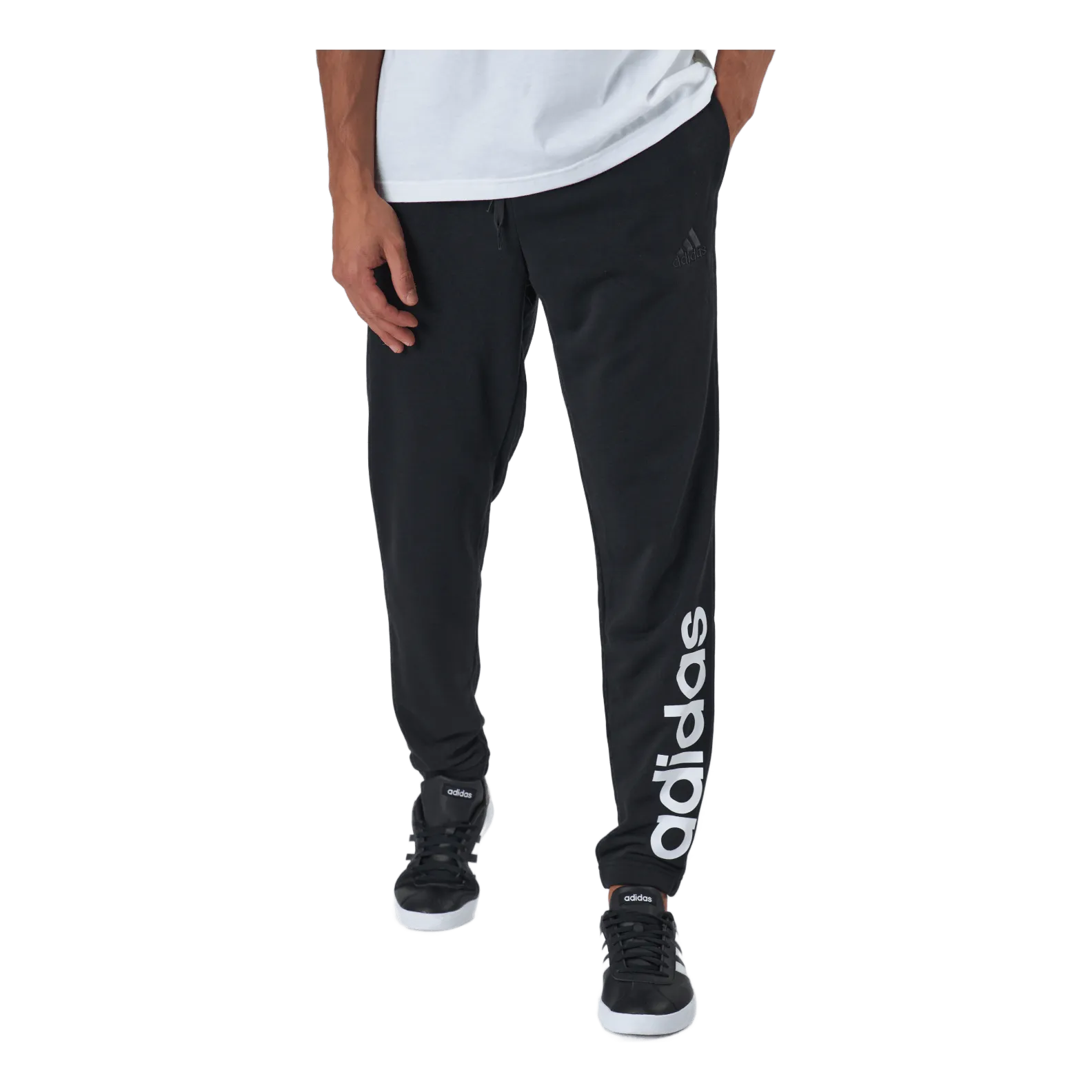 Adidas Essentials Tapered Elastic Cuff Linear Pants Black