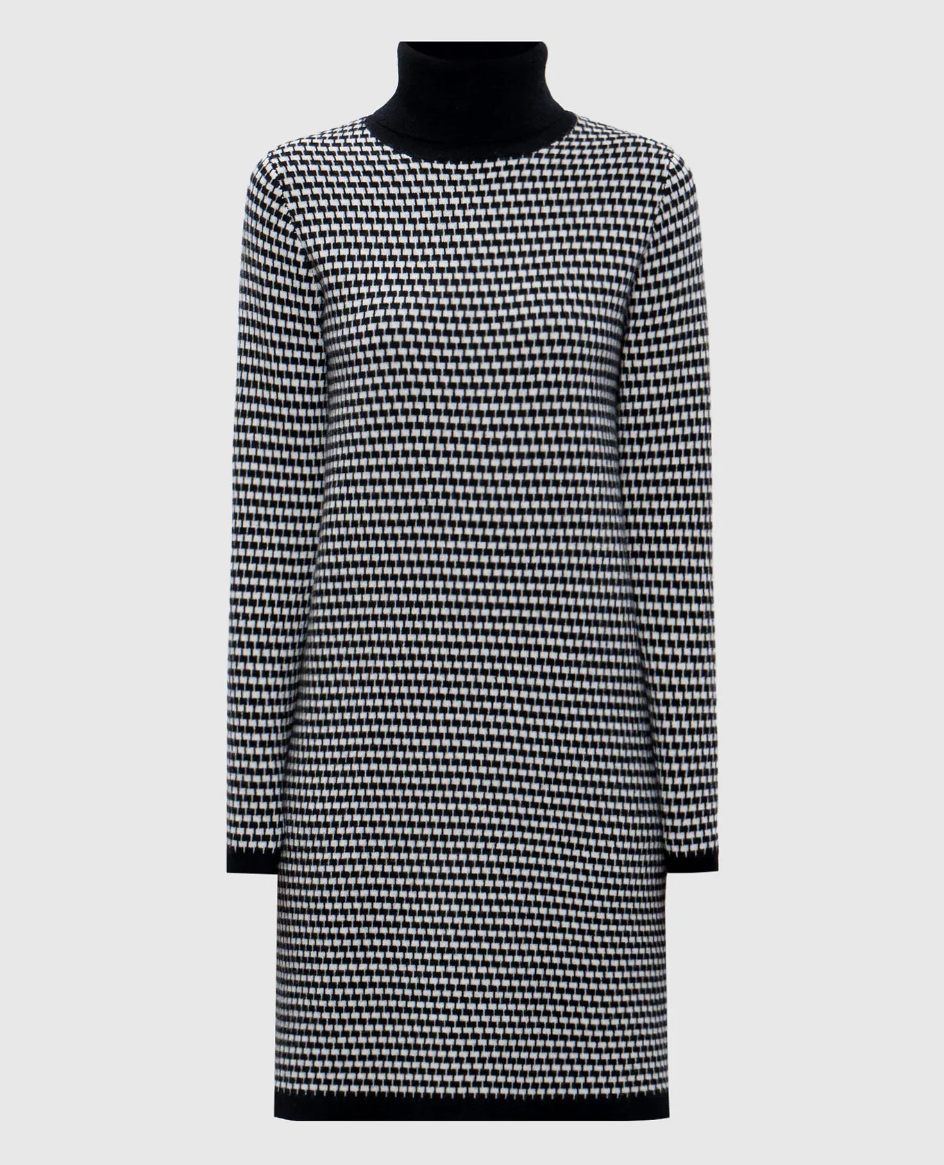 Allude Black midi dress made of wool and cashmere in a geometric pattern