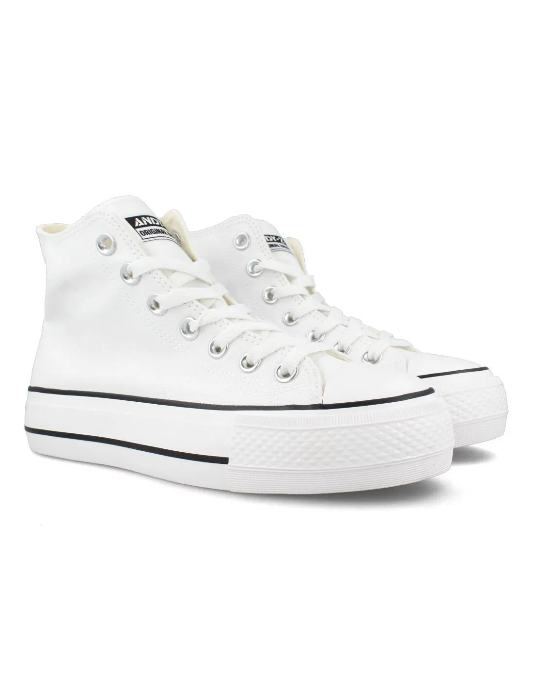 ANDY Z  ZAPATILLAS LONA BOTA DOBLE PISO BLANCA