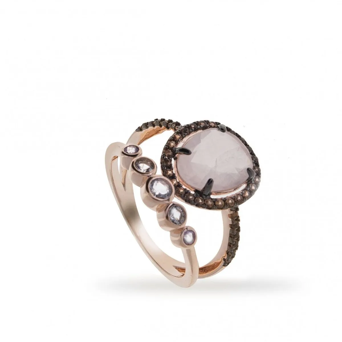 Anillos con piedras estilo doble sortija con circonitas