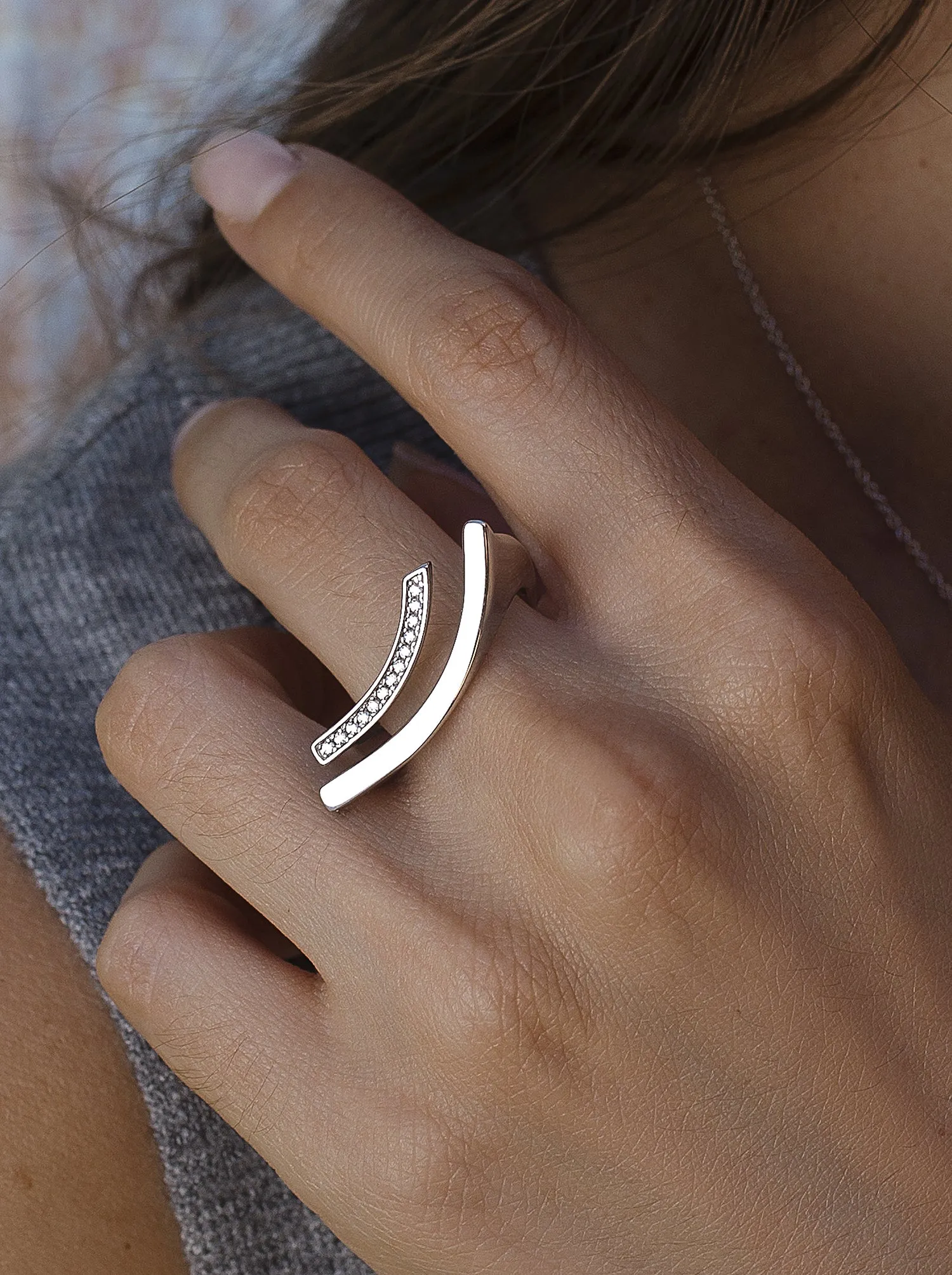 Anillos de diseo de plata estilo minimalista