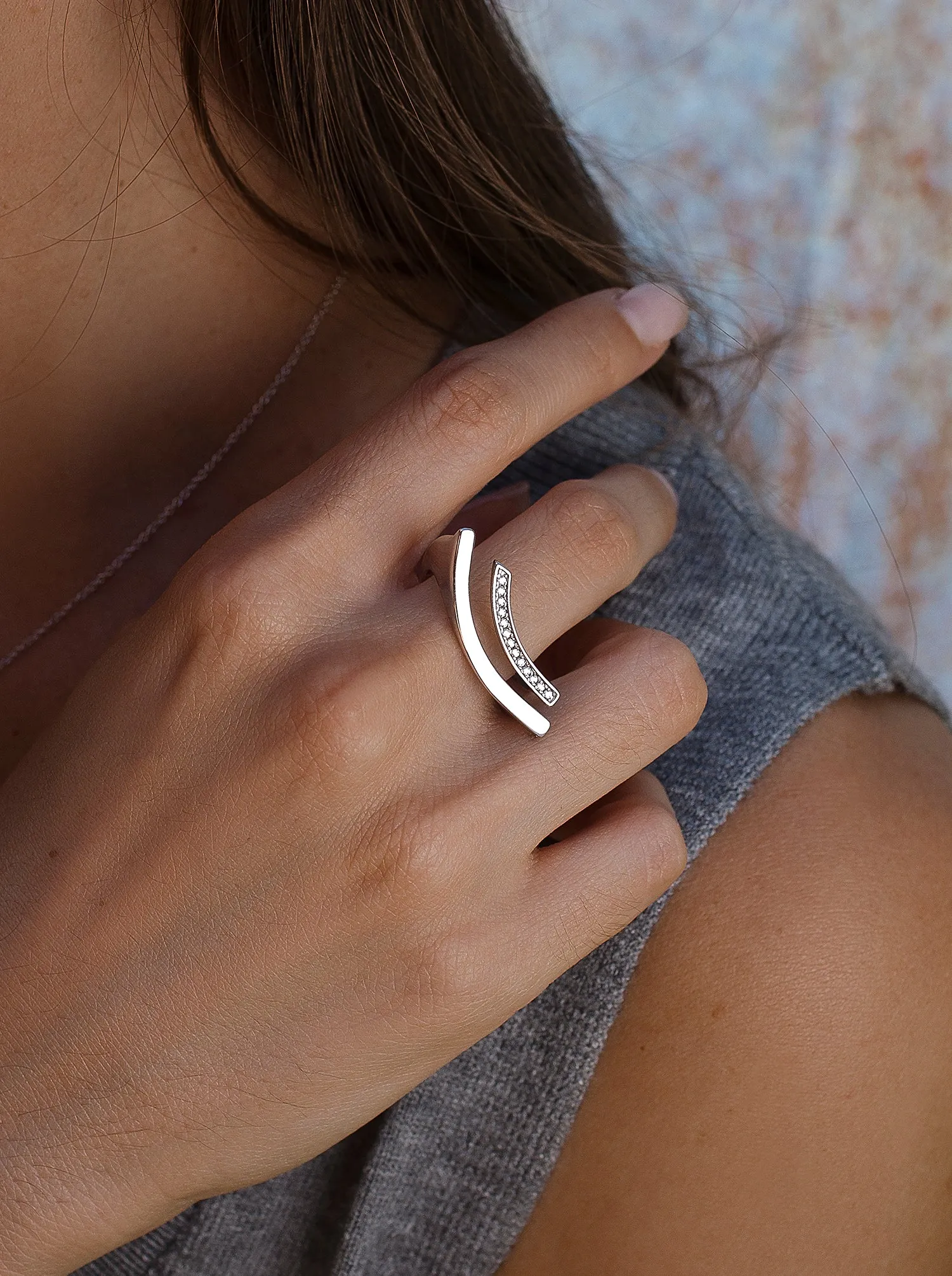 Anillos de diseo de plata estilo minimalista
