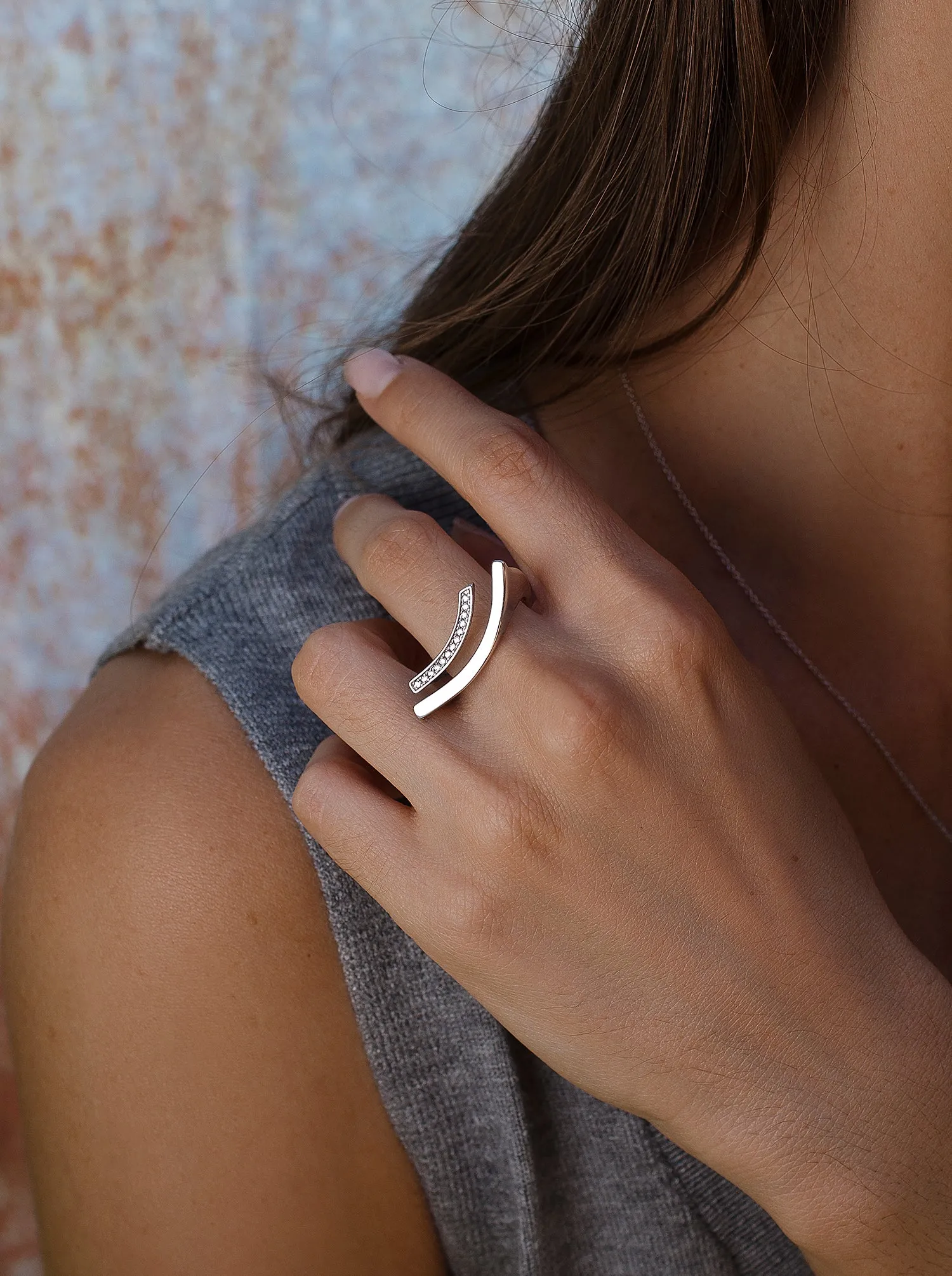 Anillos de diseo de plata estilo minimalista