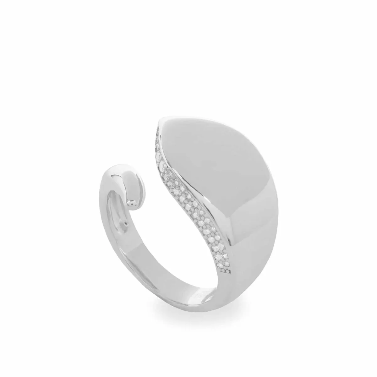 Anillos de diseo estilo oversize con carril de circonitas