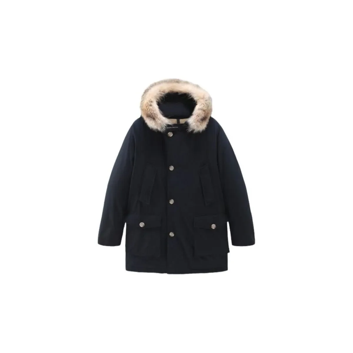 Anorak Arctic Detachable Fur Hombre Melton Blue