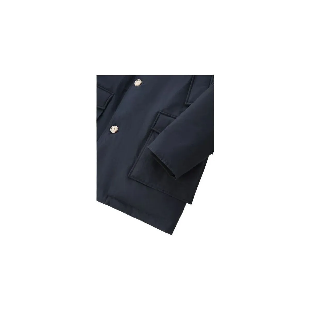 Anorak Arctic Detachable Fur Hombre Melton Blue