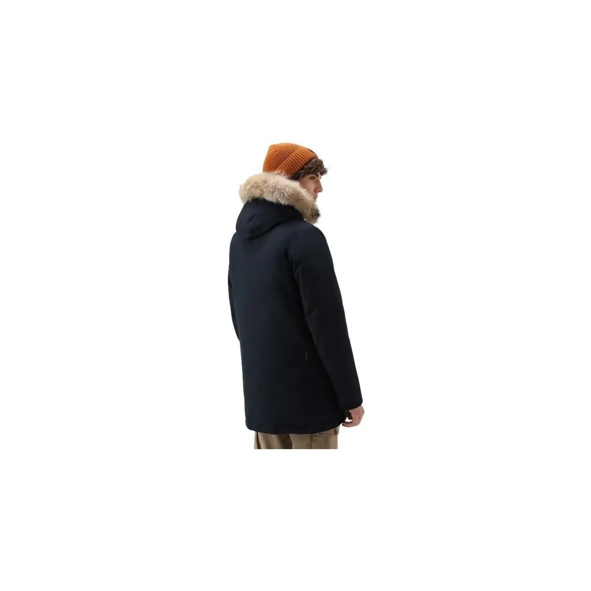 Anorak Arctic Detachable Fur Hombre Melton Blue