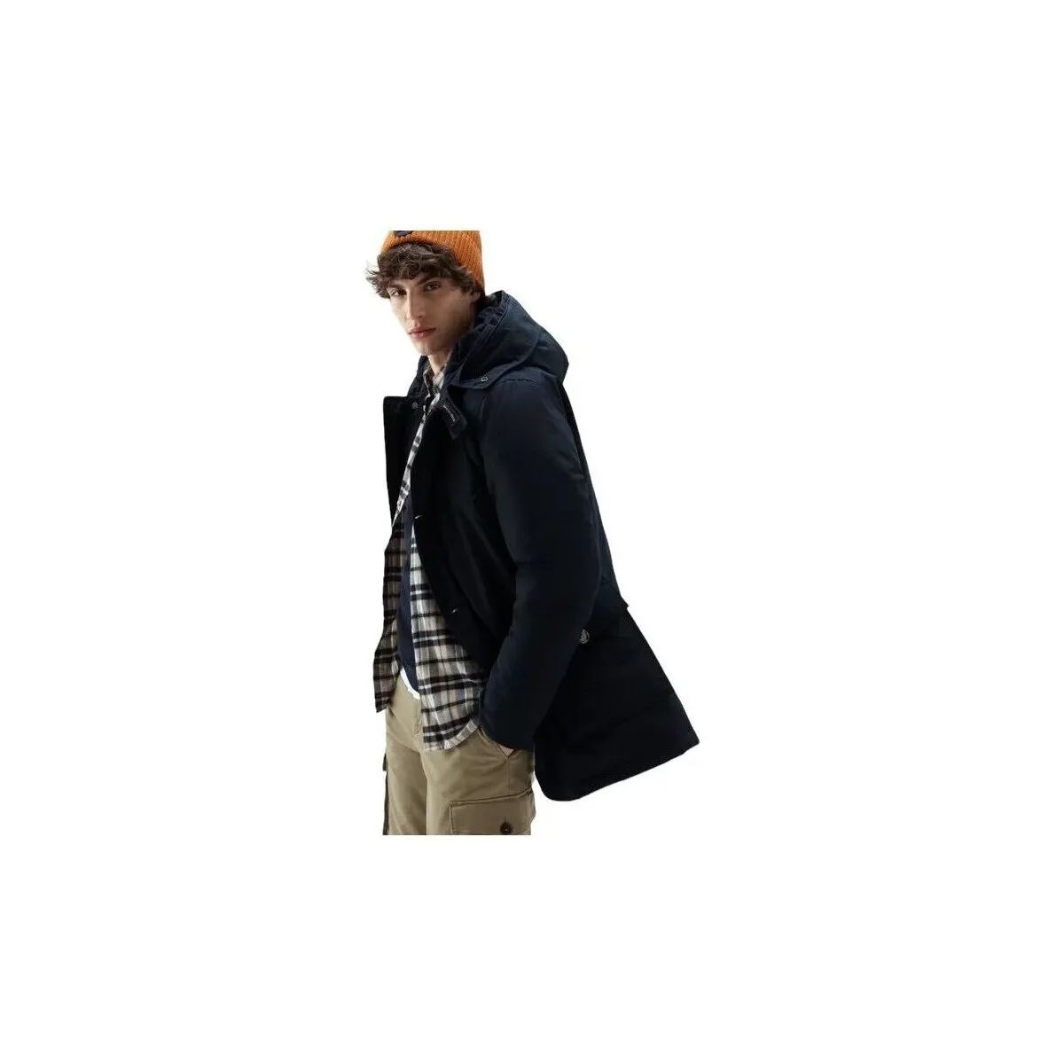 Anorak Arctic Detachable Fur Hombre Melton Blue