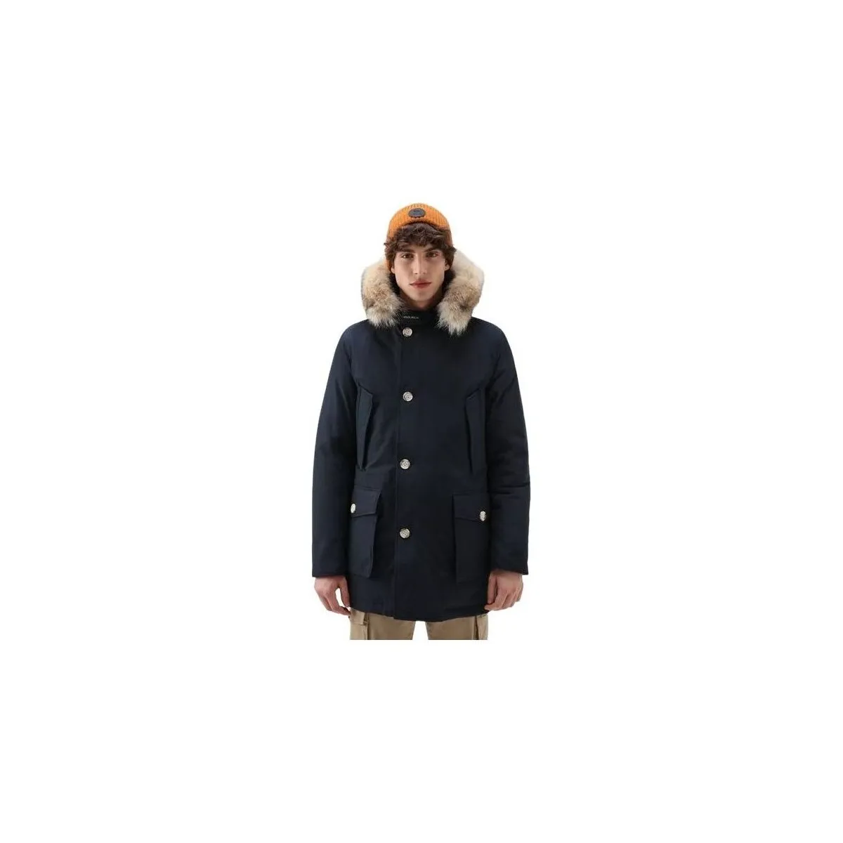 Anorak Arctic Detachable Fur Hombre Melton Blue