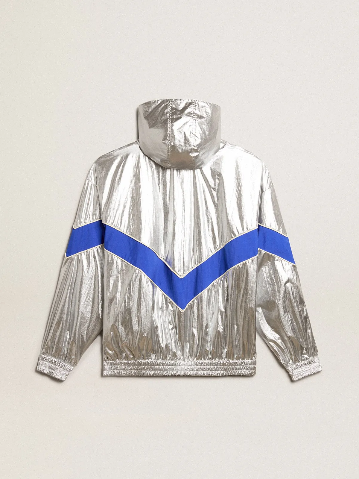 Anorak de hombre en tejido técnico plateado