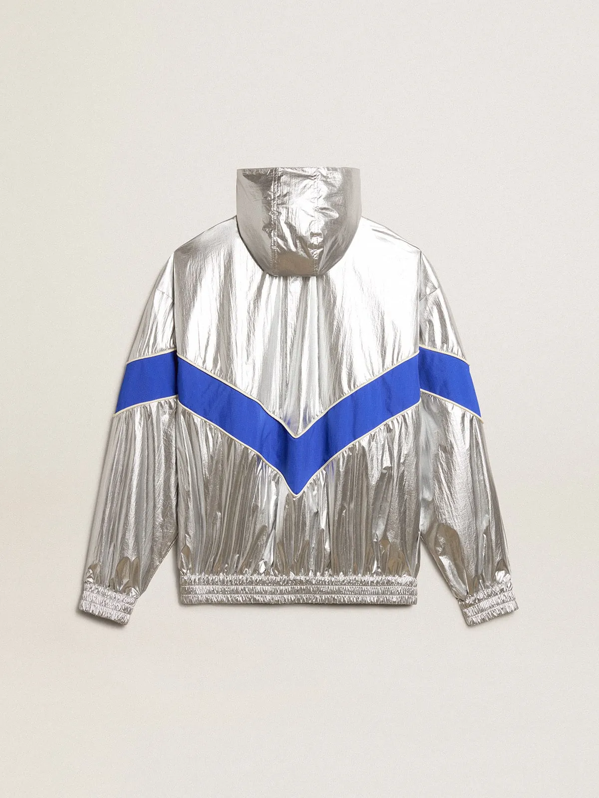 Anorak de mujer en tejido técnico plateado