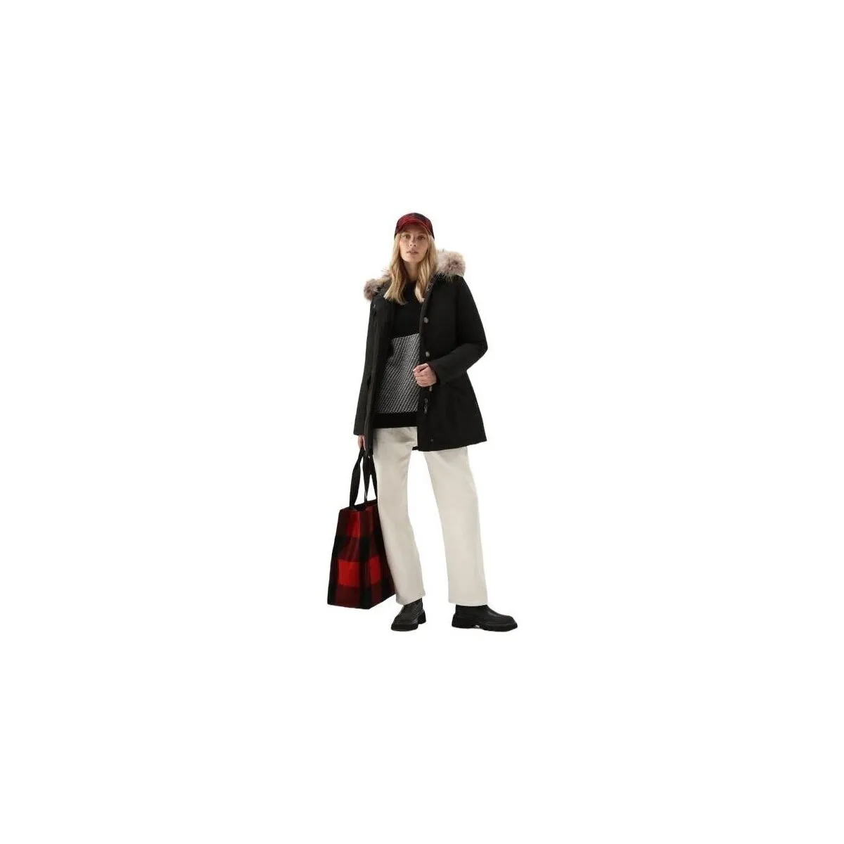 Anorak Luxury Arctic Raccoon Mujer Black
