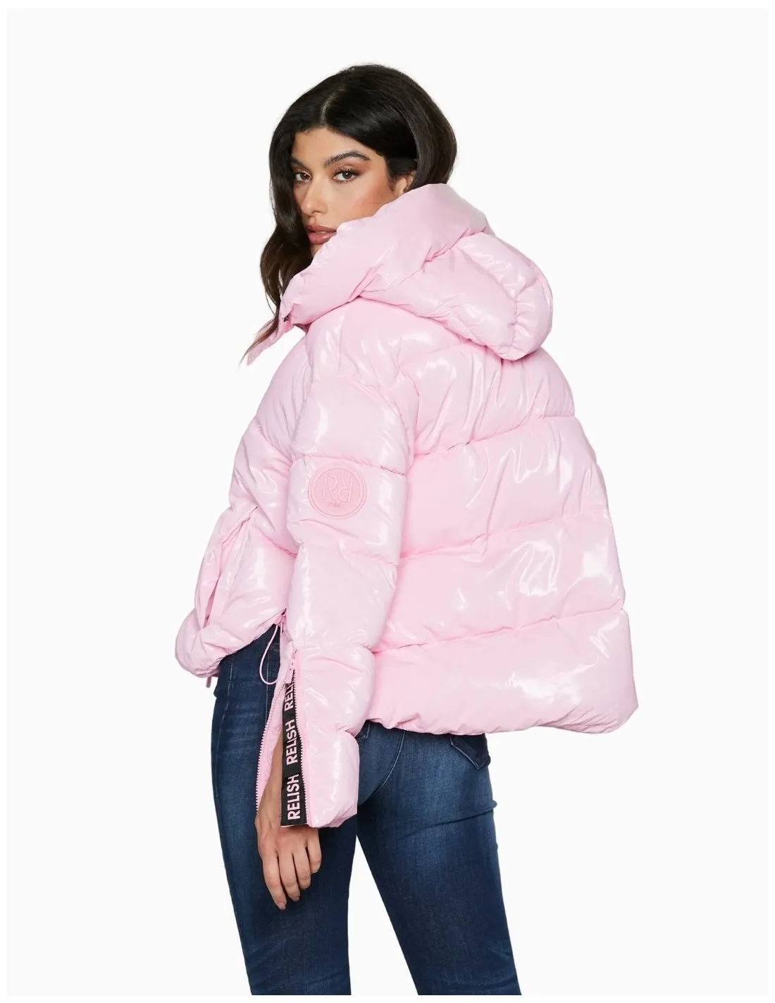 ANORAK RELISH CORTO GIRAMAN DETALLE LOGO ROSA