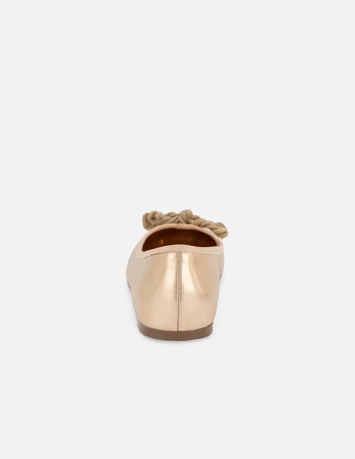 Ballerina en piel metalizada color bronce para mujer