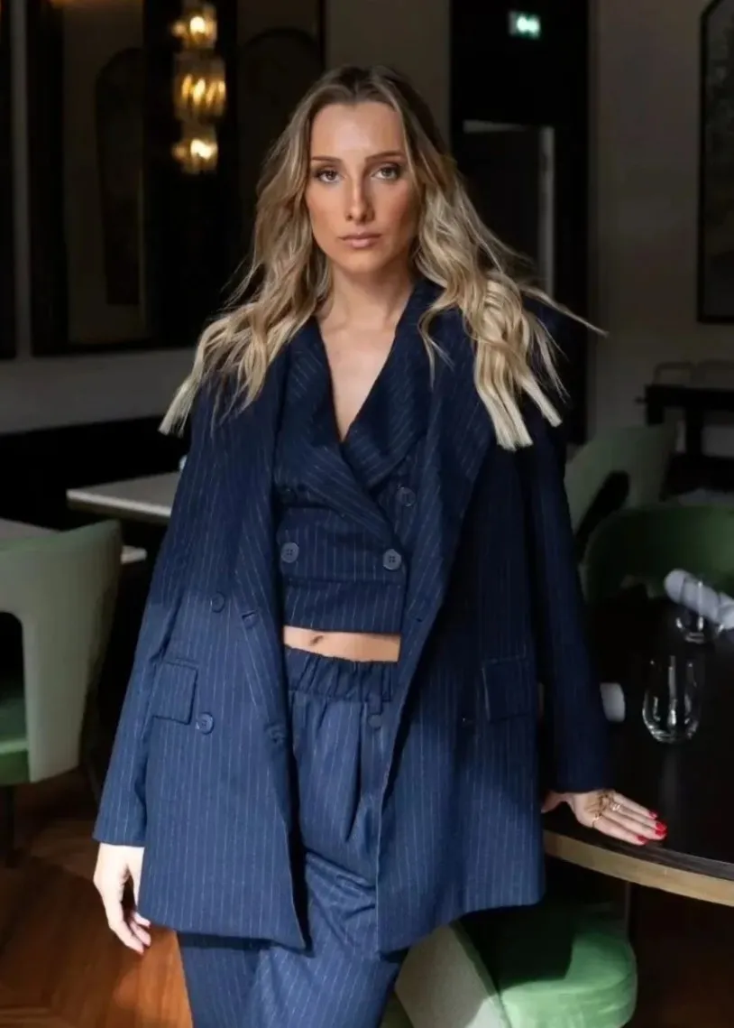 Blazer azul raya diplomatica