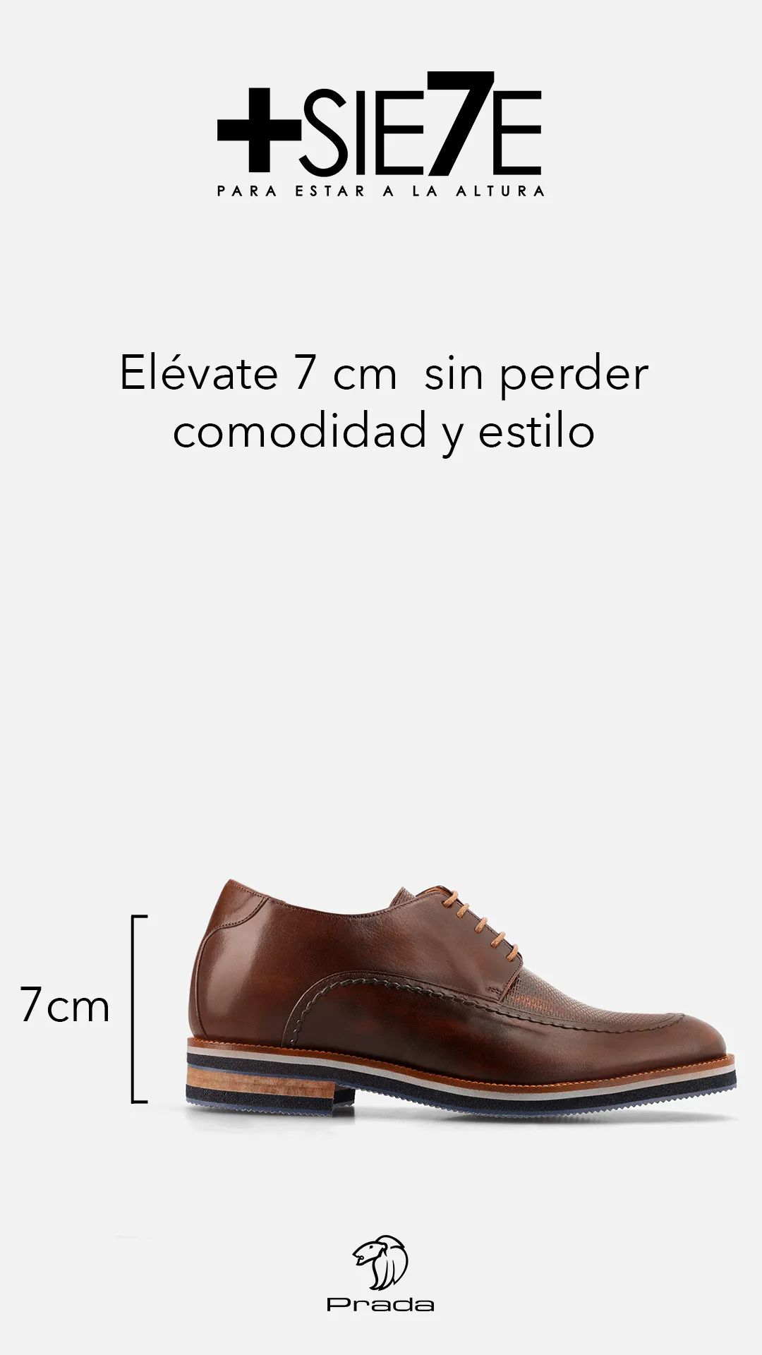 Blucher +7 cm de altura en Piel Napa