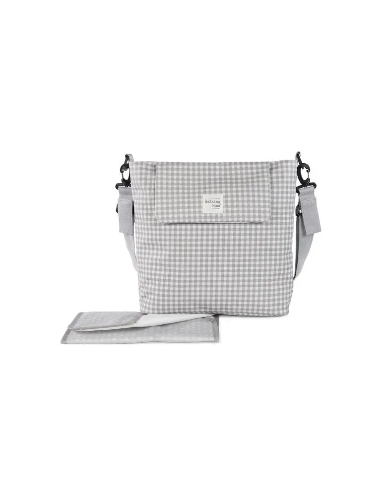BOLSA CANASTILLA I LOVE VICHY GRIS WALKING MUM