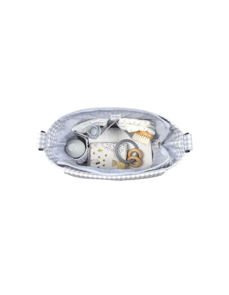 BOLSA CANASTILLA I LOVE VICHY GRIS WALKING MUM