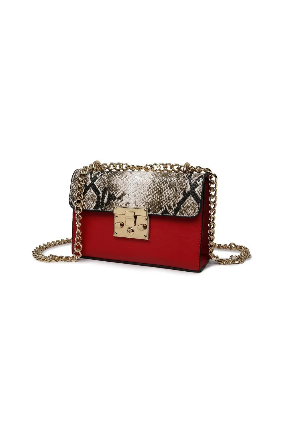 Bolso mini serpiente rojo