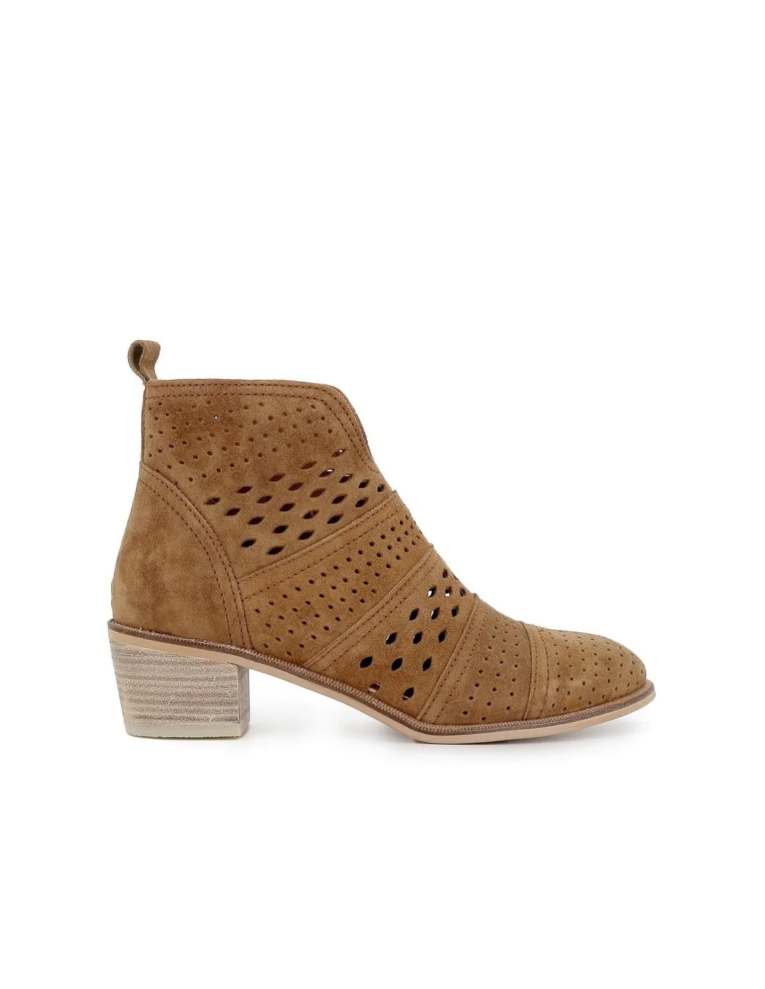 Bota baja cuero perforaciones mujer cremallera ALPE