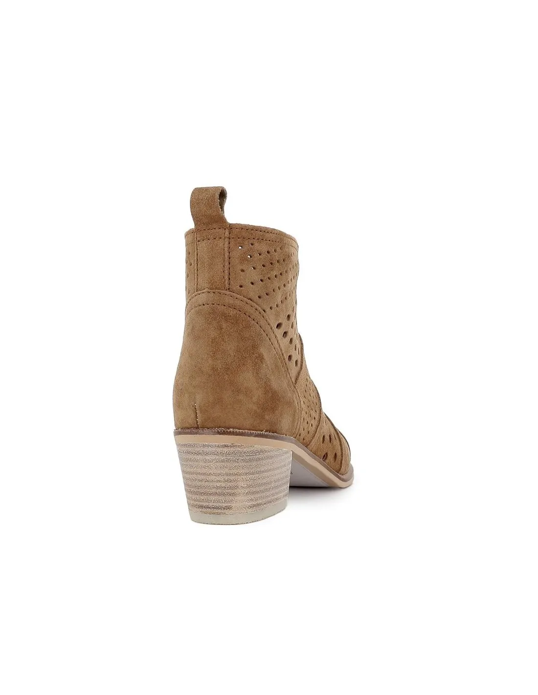Bota baja cuero perforaciones mujer cremallera ALPE