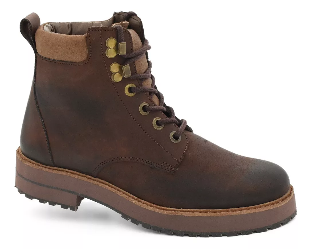 Bota Borcego Hombre Borcegui Cuero Cosido Serafinne 8000