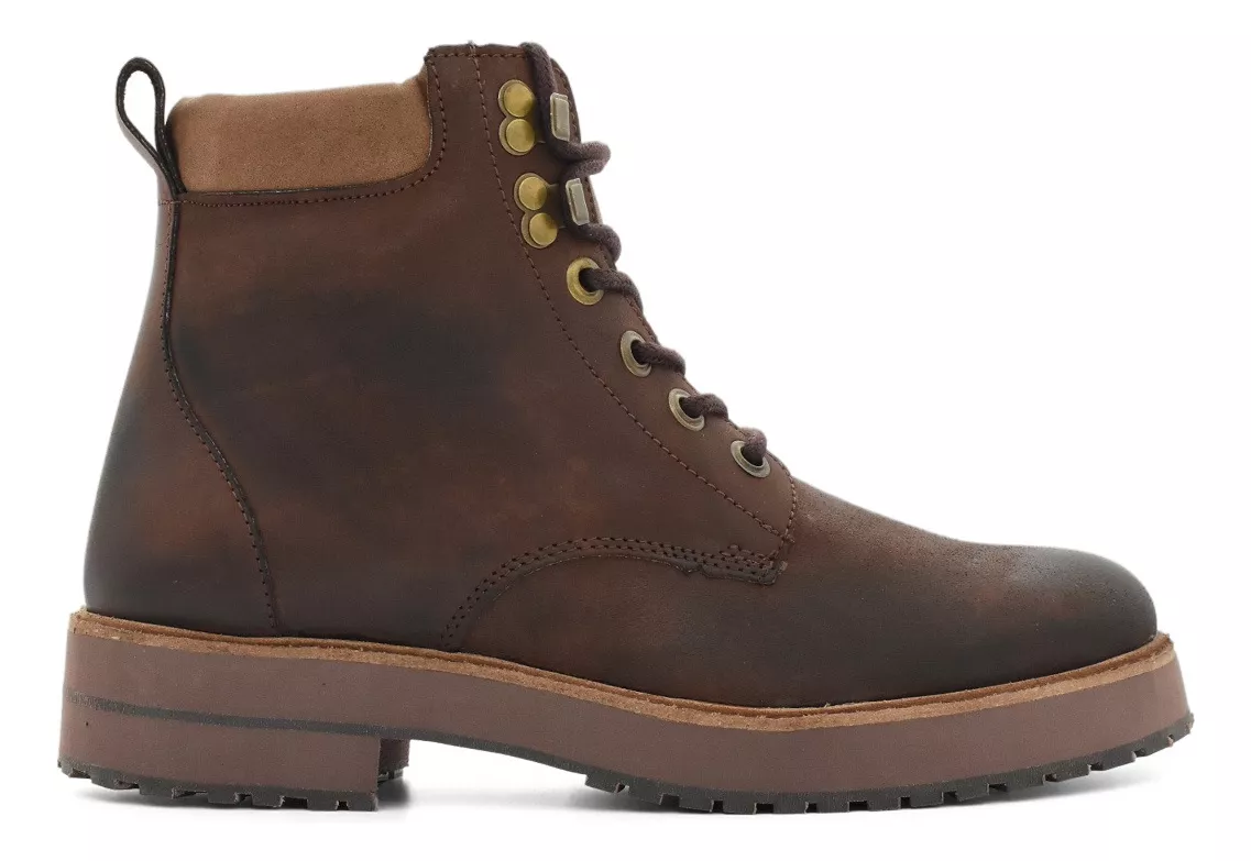Bota Borcego Hombre Borcegui Cuero Cosido Serafinne 8000