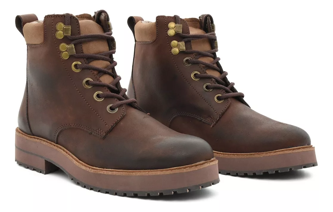 Bota Borcego Hombre Borcegui Cuero Cosido Serafinne 8000