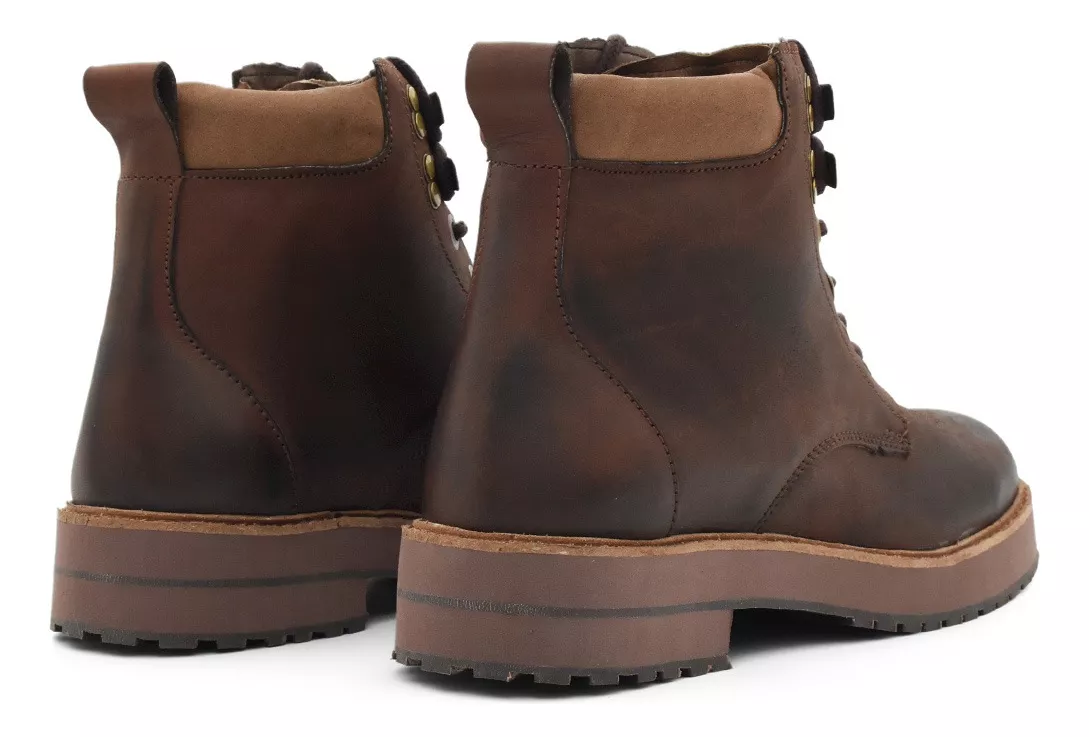 Bota Borcego Hombre Borcegui Cuero Cosido Serafinne 8000