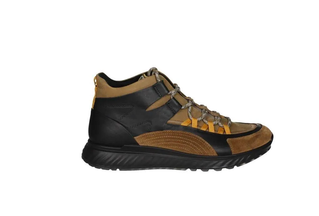 Bota Casual Cordon Nobuck Cuero/negra P.goma